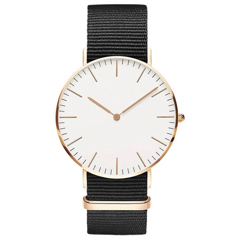 Men's Stylish Minimalist Quartz Watch with Canvas Band