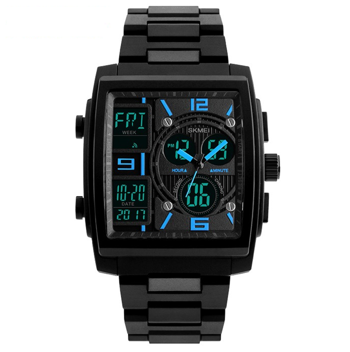 Men's Waterproof Digital Sports Watch with Dual Display