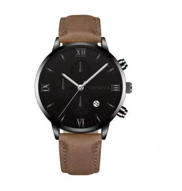 Stainless Steel Three-Eye Quartz Watch