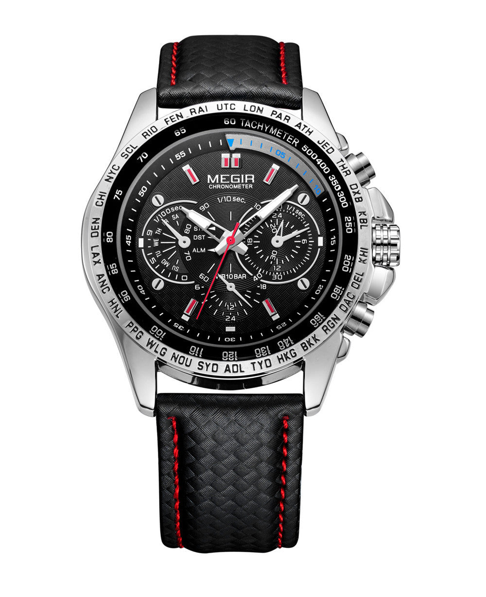 Luminous Three-Eyed Sports Watch for Men