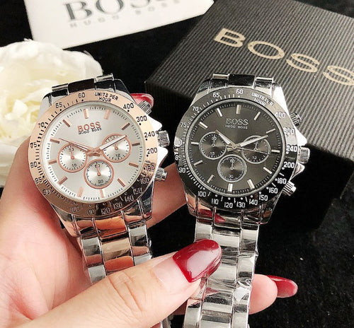 Boss Men's Quartz Watch with Calendar and Steel Band
