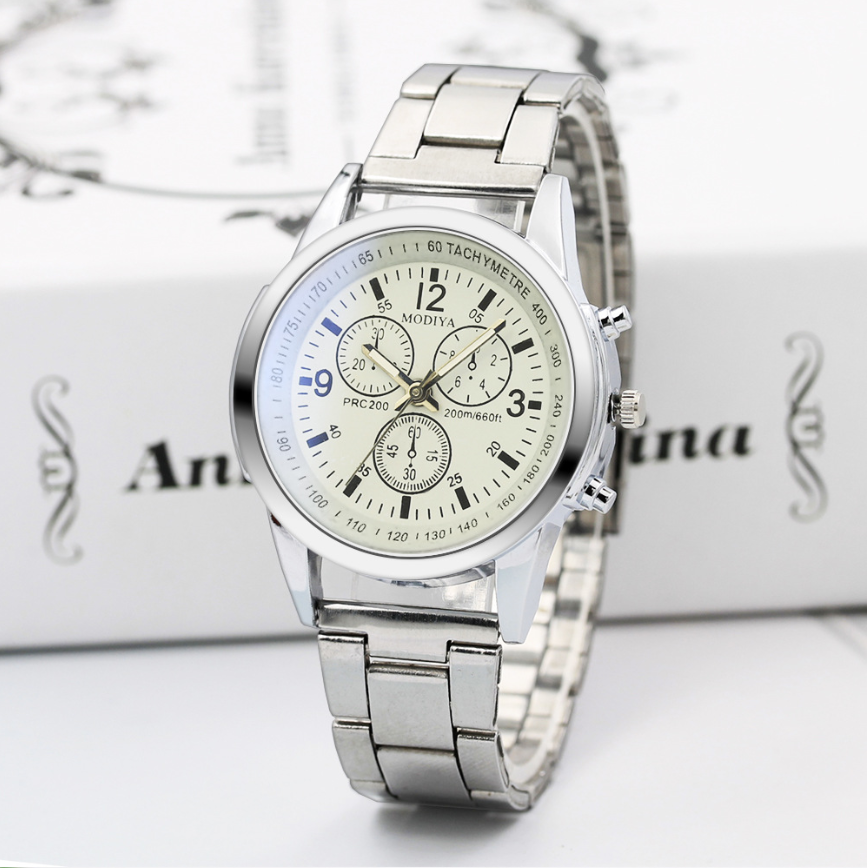 Men's Quartz Watch with Blue Light Steel Band Gift