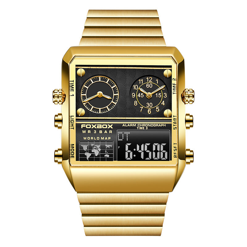 FOXBOX/LIGE Men's Dual Display Quartz Sports Watch