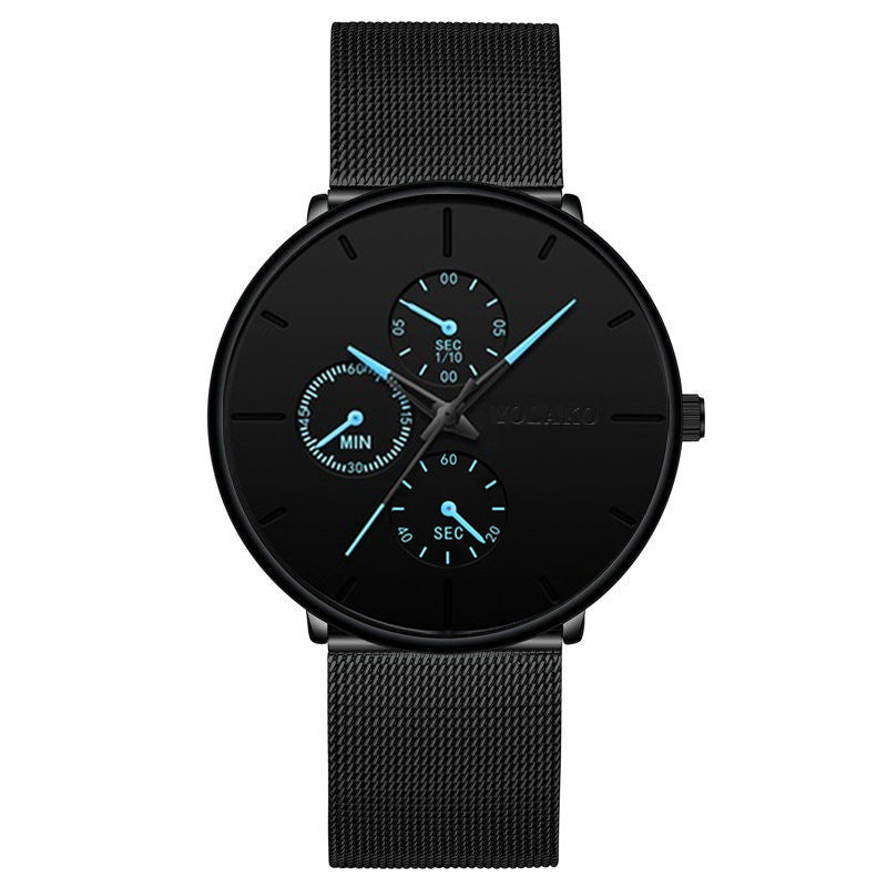 Stylish Slim Men's Watch with Luminous Quartz Steel