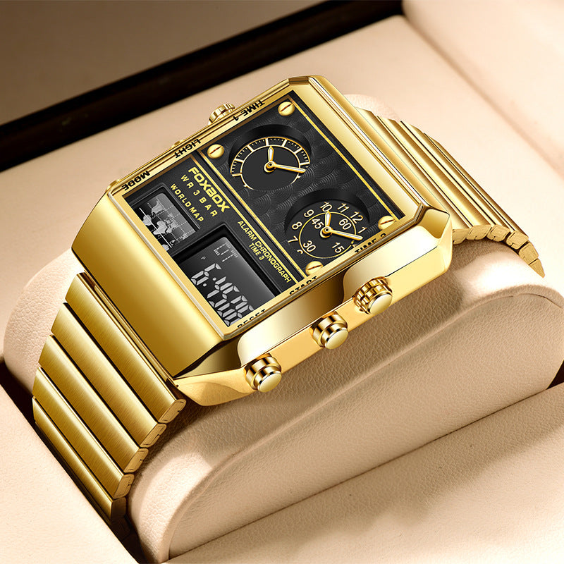 FOXBOX/LIGE Men's Dual Display Quartz Sports Watch