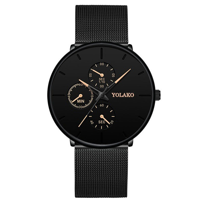 Stylish Slim Men's Watch with Luminous Quartz Steel
