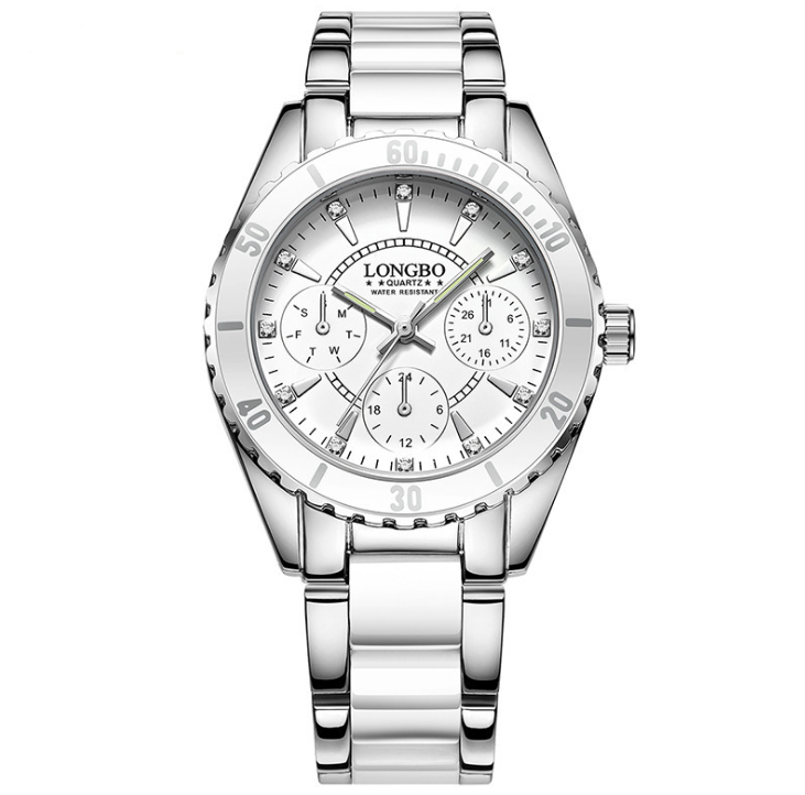 Three-Eye Steel Band Quartz Women's Watch
