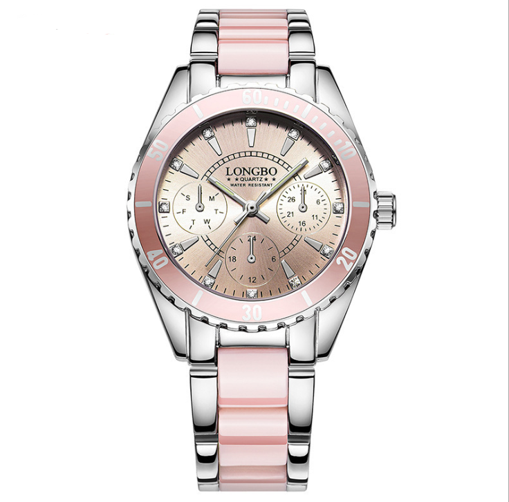 Three-Eye Steel Band Quartz Women's Watch