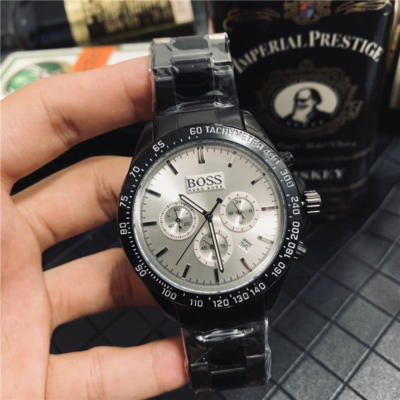 Boss Men's Quartz Watch with Calendar and Steel Band
