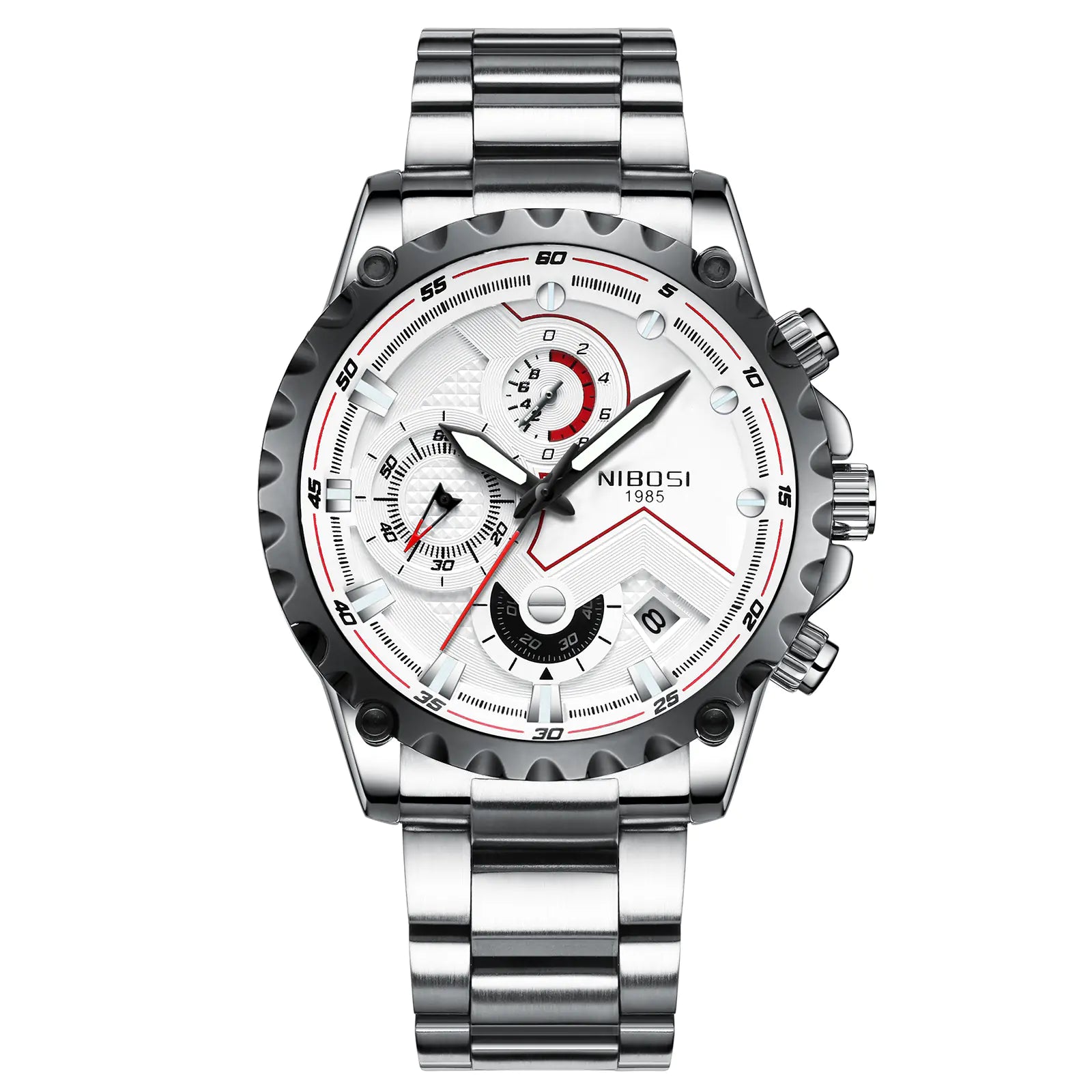 Men's Quartz Watch with Steel Band and Waterproof Design