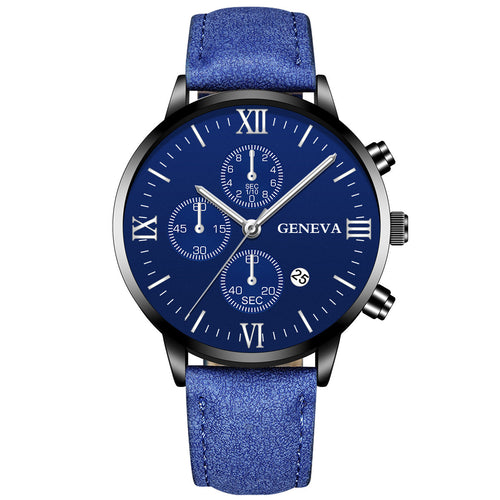 2019 Fashion Men's Three-Eye Geneva Quartz Watch