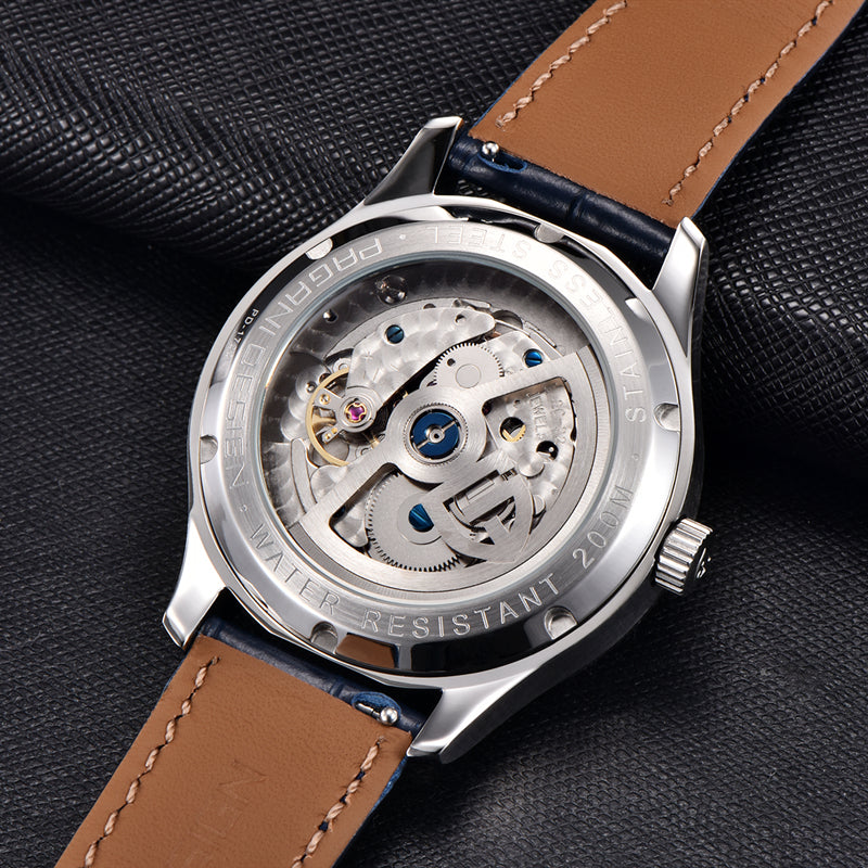 Stainless Steel Men's Mechanical Calendar Watch