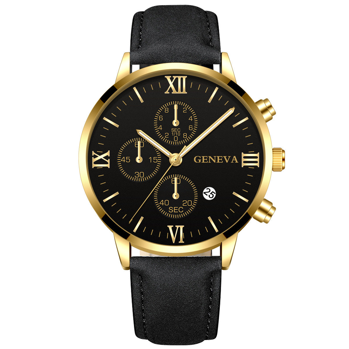 2019 Fashion Men's Three-Eye Geneva Quartz Watch