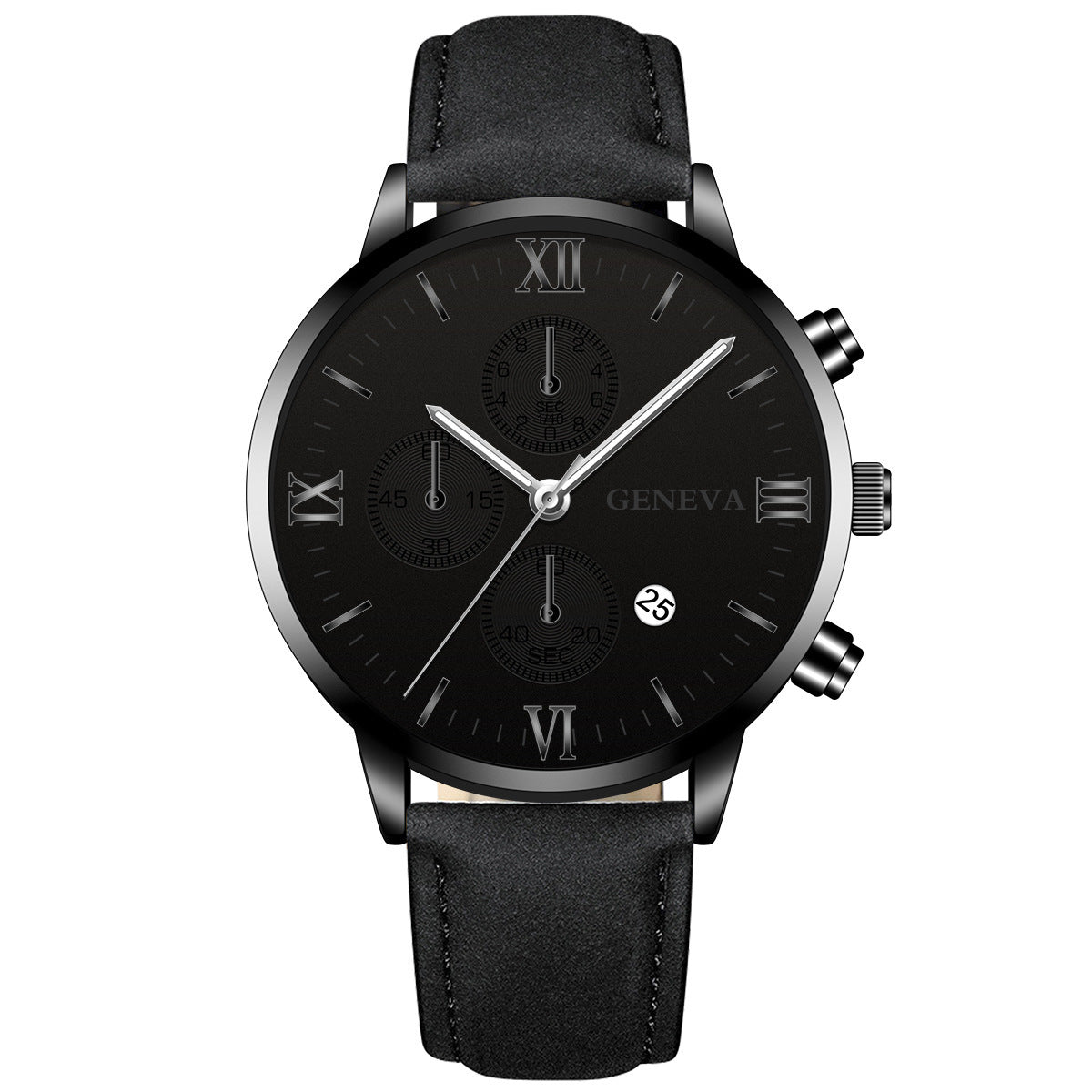 2019 Fashion Men's Three-Eye Geneva Quartz Watch