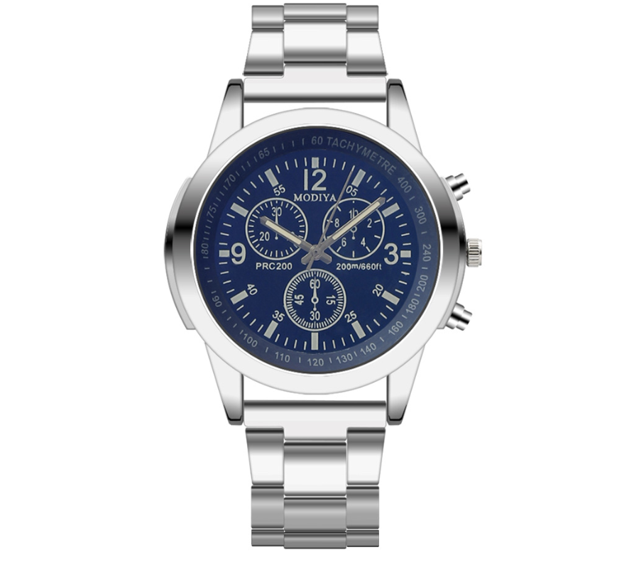 Men's Quartz Watch with Blue Light Steel Band Gift