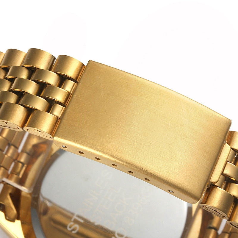 Luxury Men's Steel Band Quartz Watch with Calendar