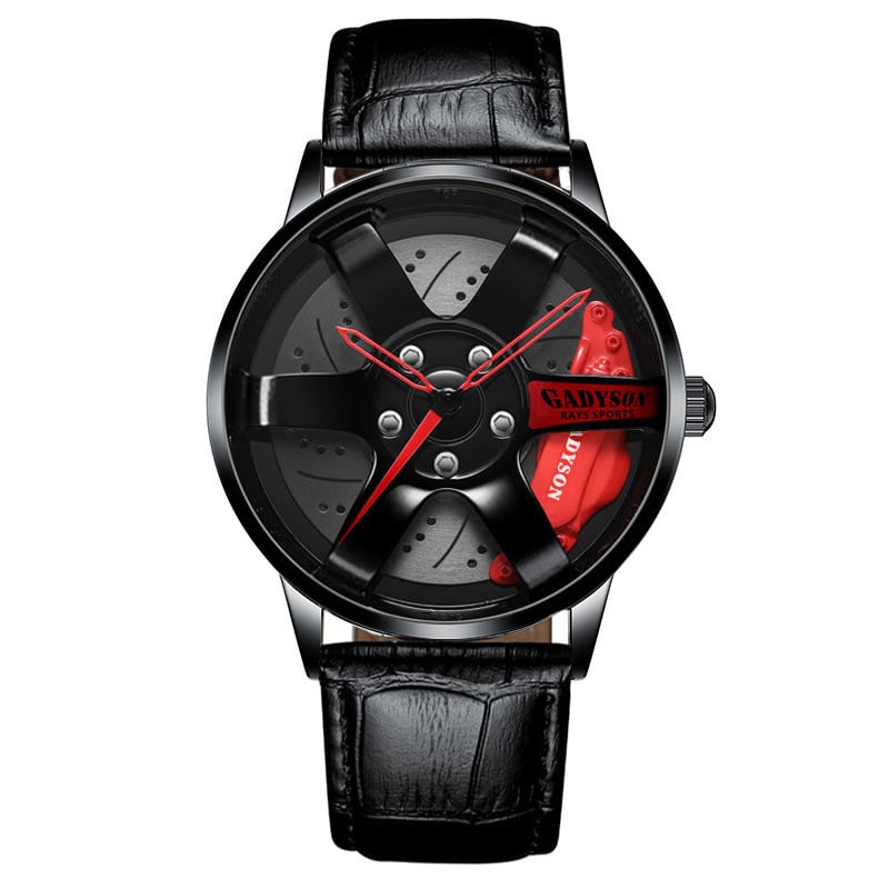 Men's Quartz Watch with Steel Band and Hollow Wheels