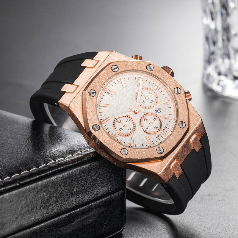 Geneva Fashion Men's Quartz Watch with Six Needles