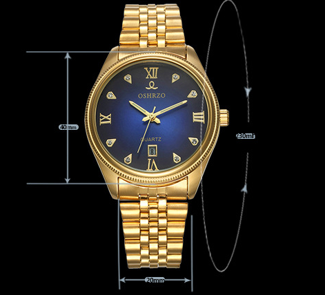 Luxury Men's Steel Band Quartz Watch with Calendar