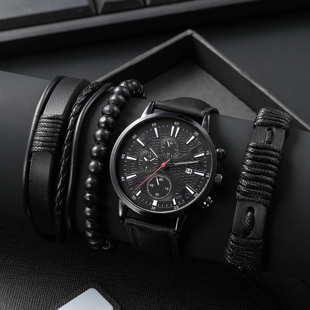 LIANDU Men's Quartz Calendar Watch Set for Sports
