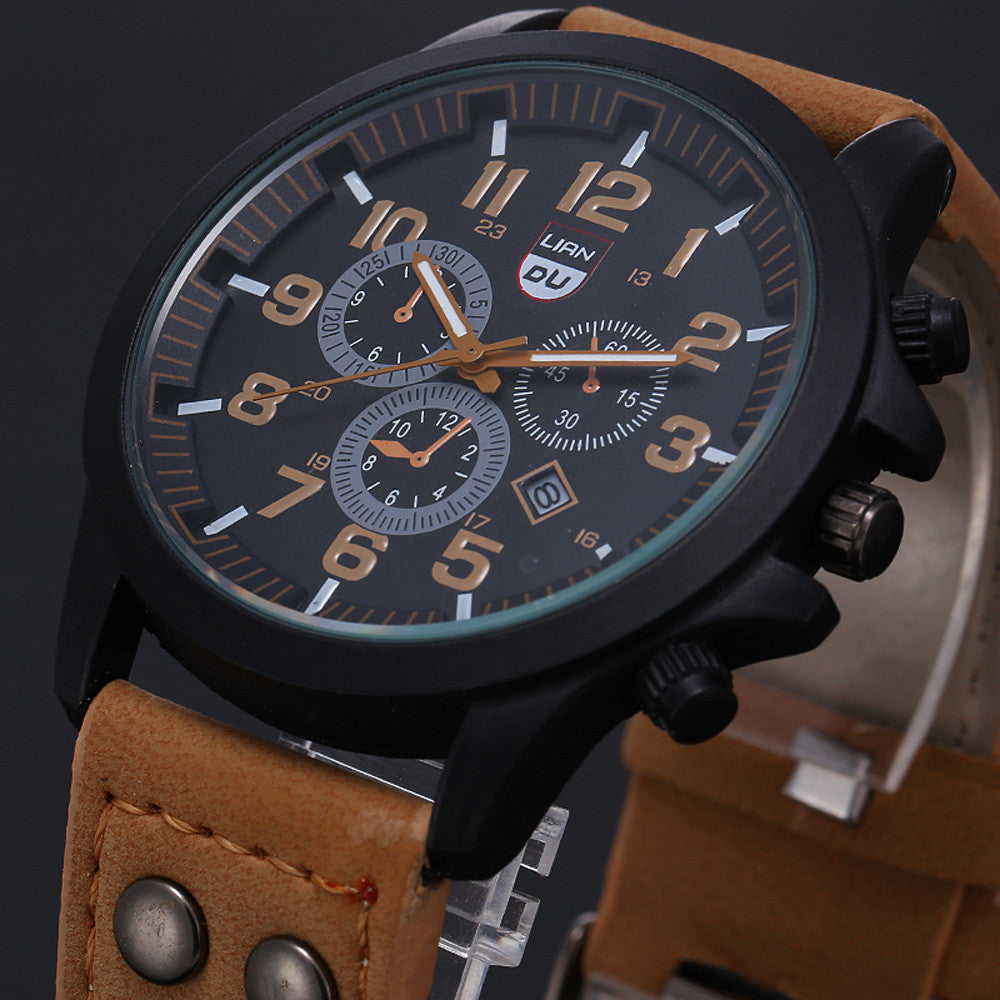 Casual Quartz Men's Sports Watch with Calendar