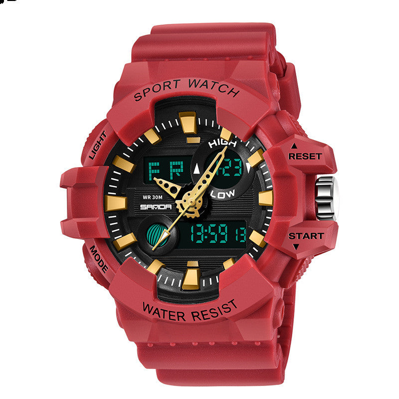 Men's Sports Waterproof Electronic Watch with Dual Display