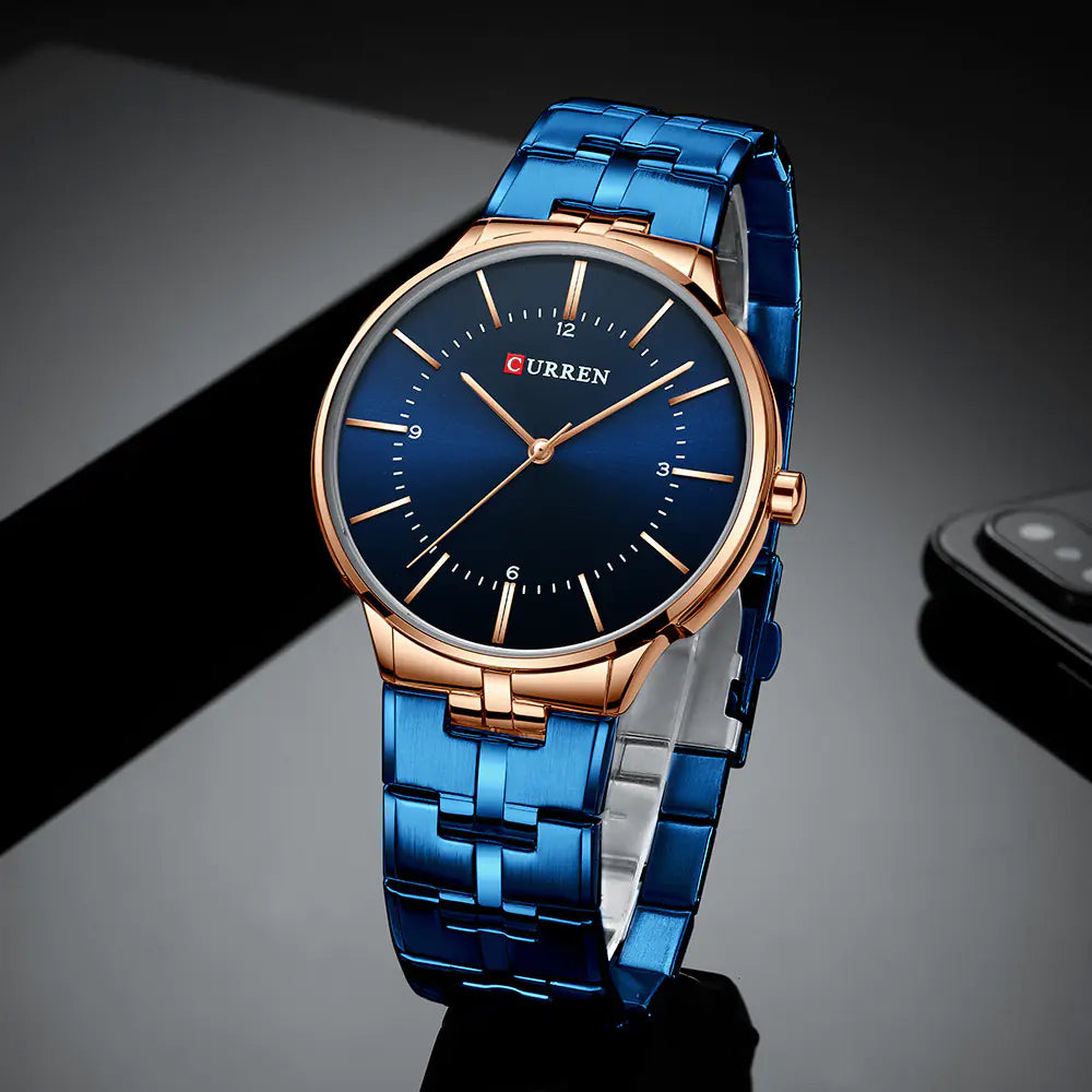 Stylish Men's Quartz Watch with Steel Band