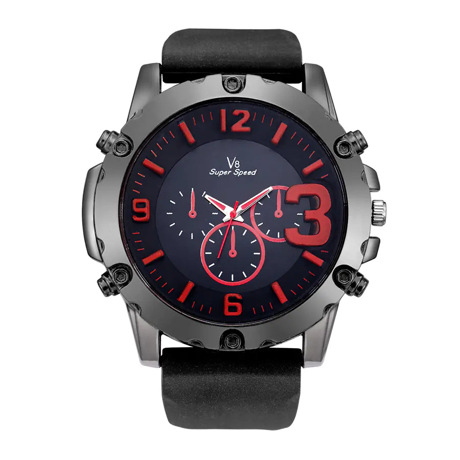 V8 Silicone Strap Sports Watch for Men