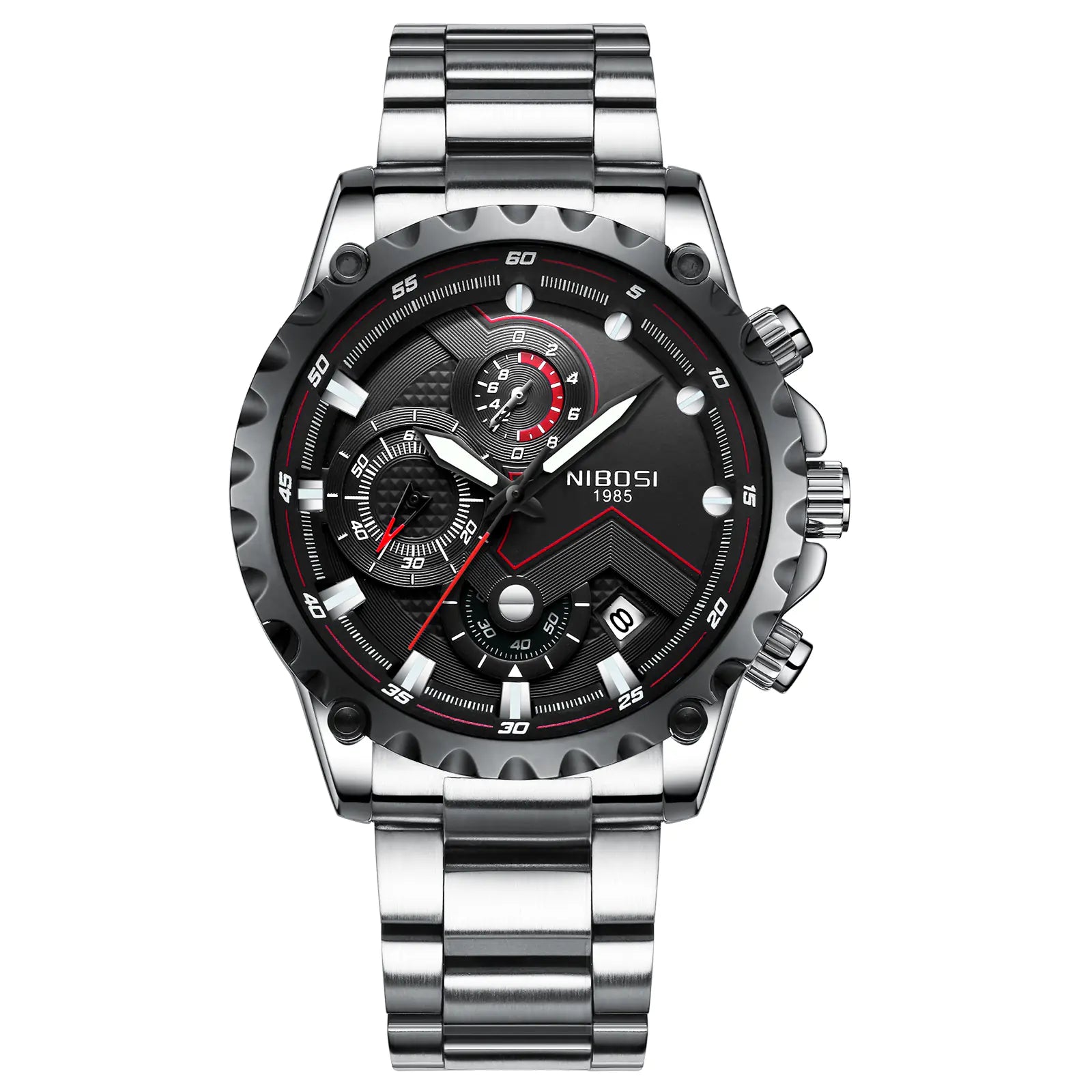 Men's Quartz Watch with Steel Band and Waterproof Design