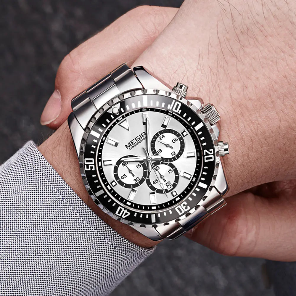 Multifunctional Chronograph Steel Band Watch