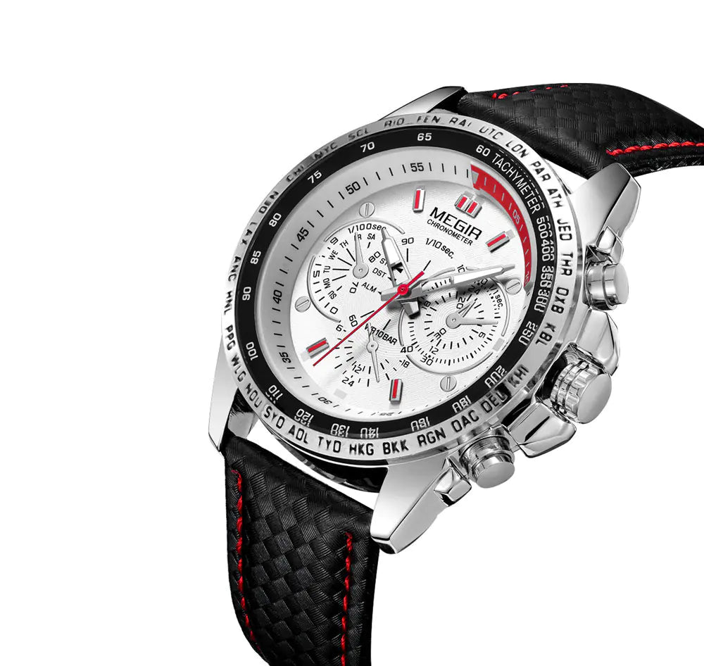 Luminous Three-Eyed Sports Watch for Men