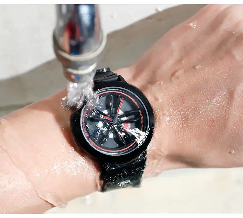 Quartz Watch with Mesh Band and Stylish Design