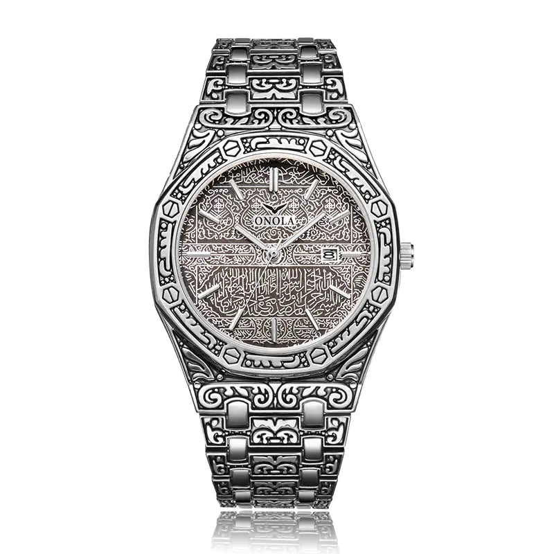 ONOLA Men's Waterproof Quartz Watch with Steel Band