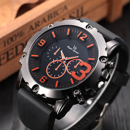 V8 Silicone Strap Sports Watch for Men