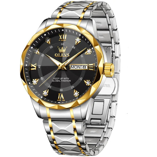 Two-Tone Black Men Watch