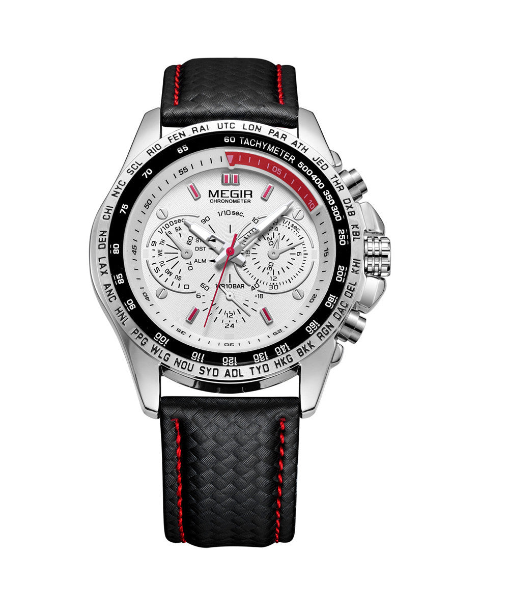 Luminous Three-Eyed Sports Watch for Men