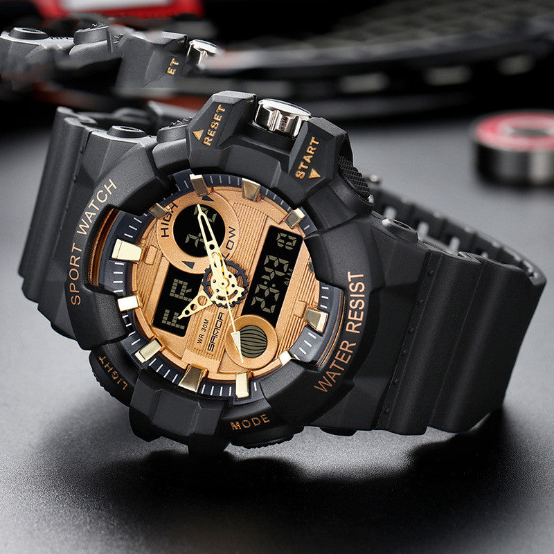 Men's Sports Waterproof Electronic Watch with Dual Display