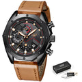 LIGE Men's Hexagonal Waterproof Quartz Sports Watch