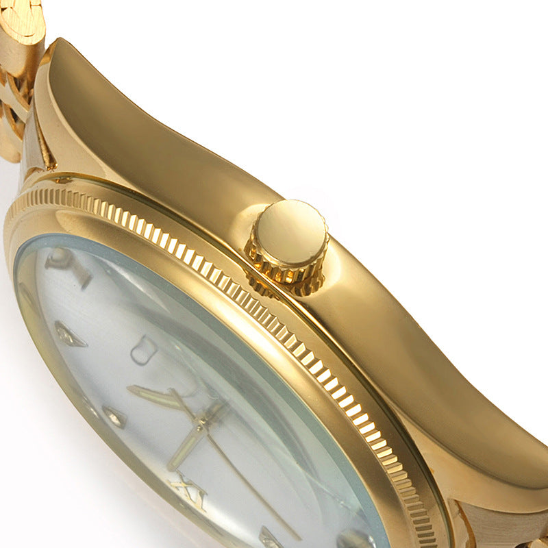 Luxury Men's Steel Band Quartz Watch with Calendar