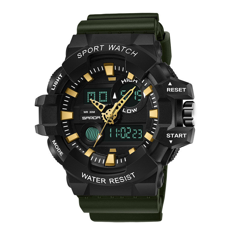 Men's Sports Waterproof Electronic Watch with Dual Display