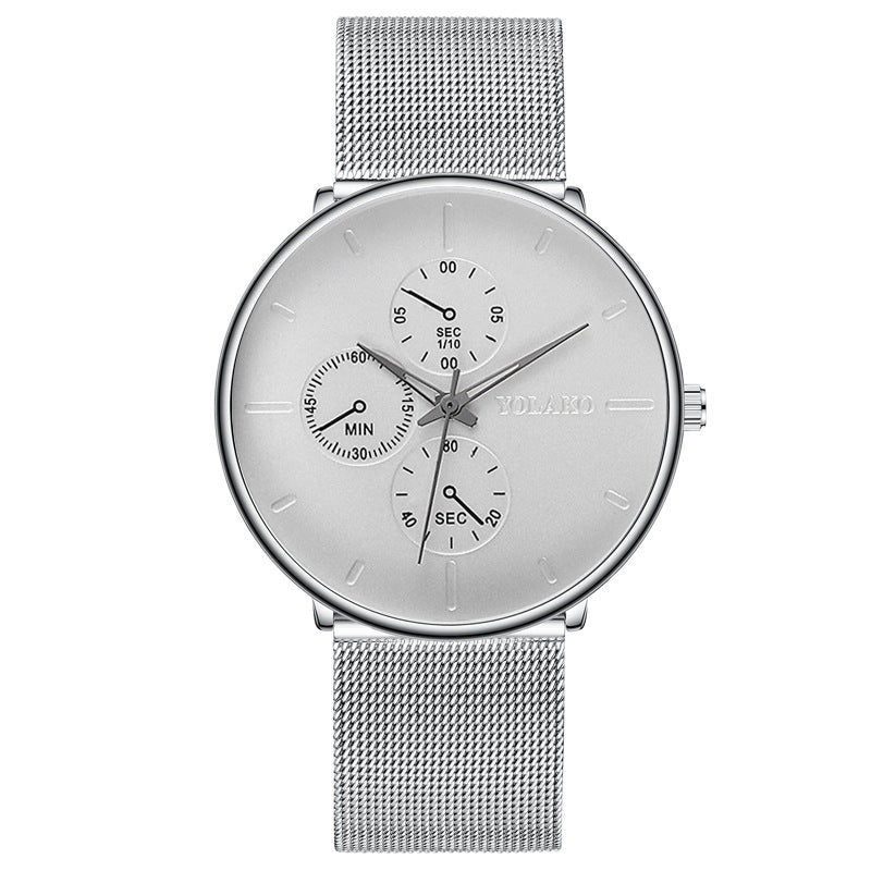 Stylish Slim Men's Watch with Luminous Quartz Steel