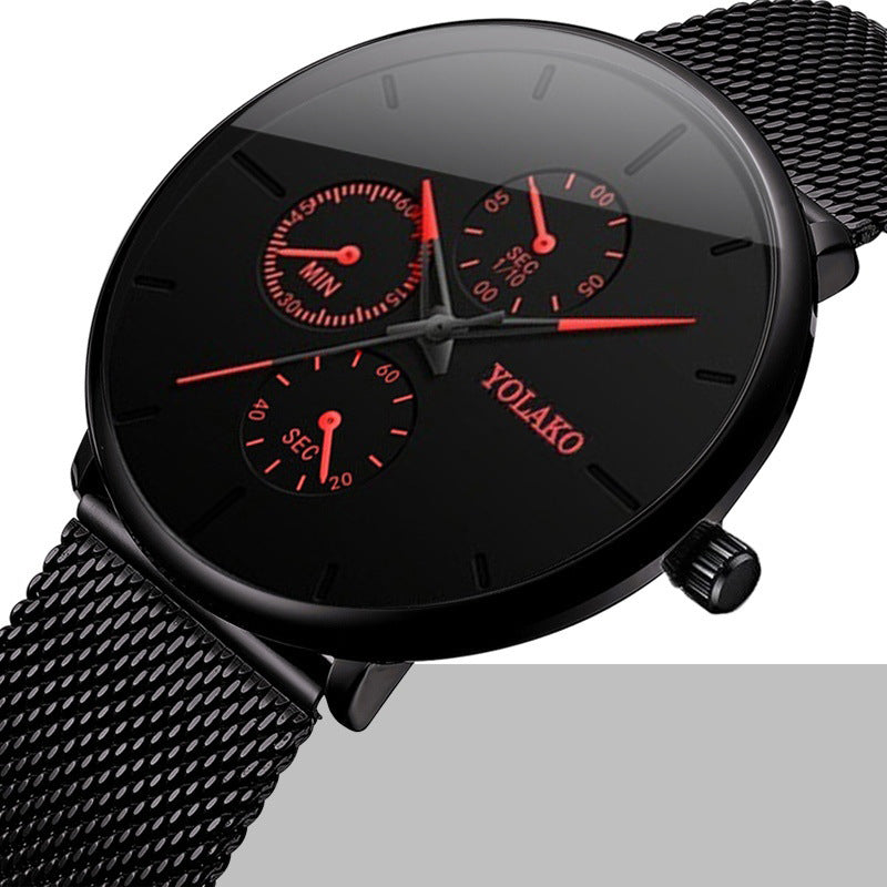 Stylish Slim Men's Watch with Luminous Quartz Steel
