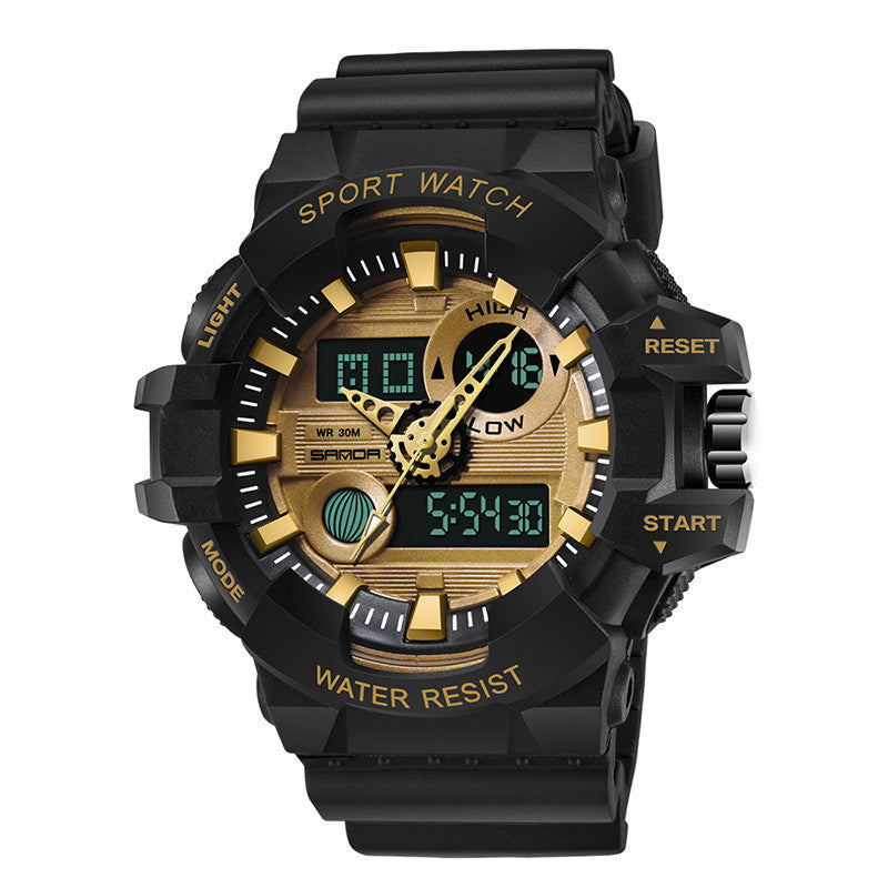 Men's Sports Waterproof Electronic Watch with Dual Display