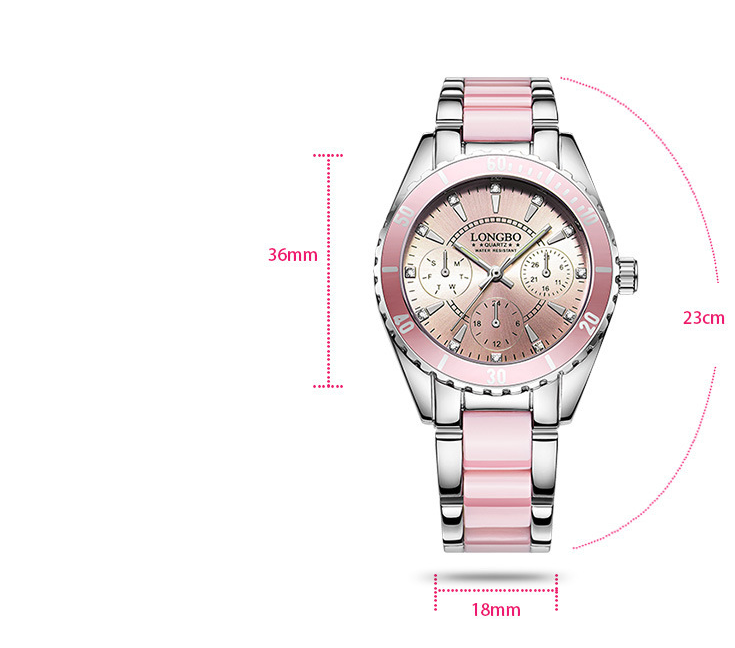 Three-Eye Steel Band Quartz Women's Watch