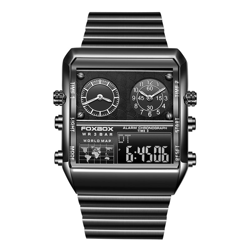 FOXBOX/LIGE Men's Dual Display Quartz Sports Watch