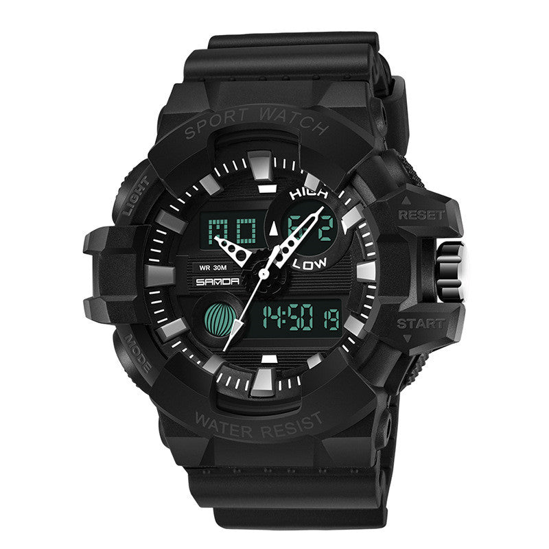 Men's Sports Waterproof Electronic Watch with Dual Display
