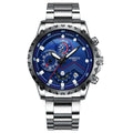 Men's Quartz Watch with Steel Band and Waterproof Design