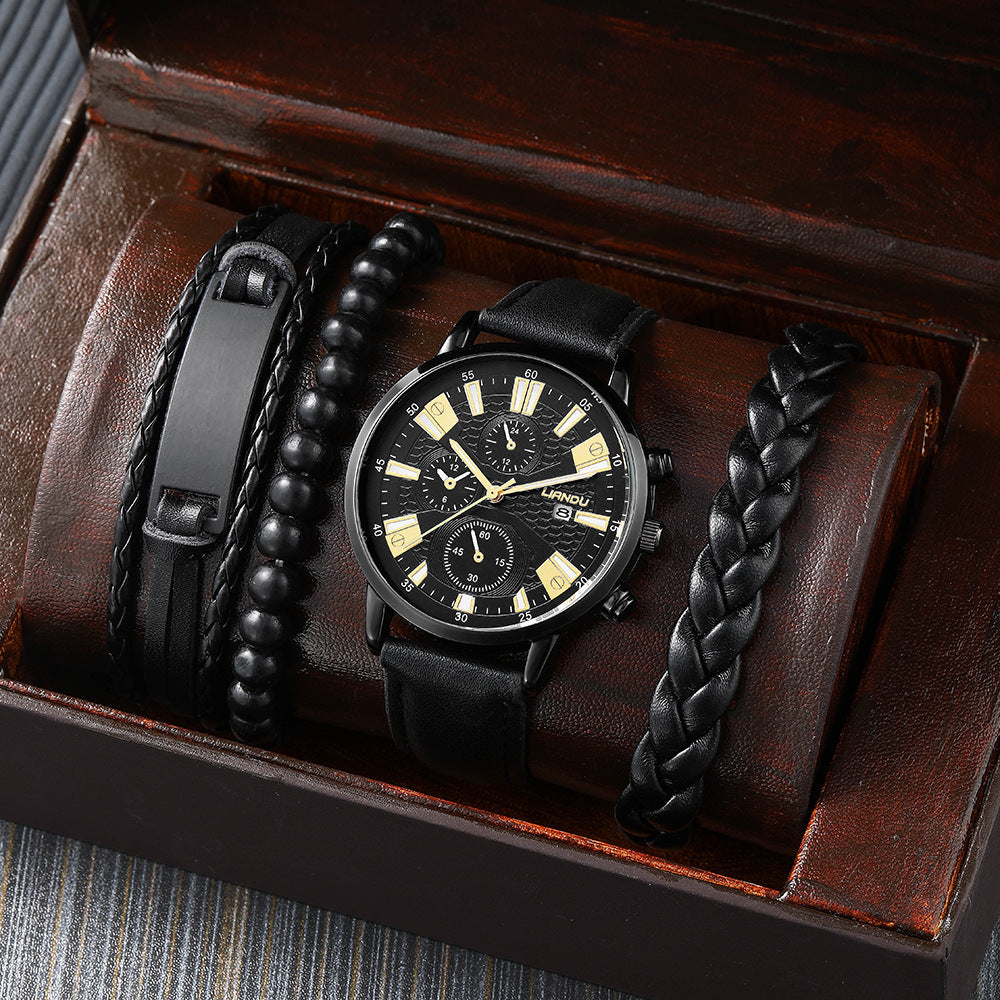 LIANDU Men's Quartz Calendar Watch Set for Sports