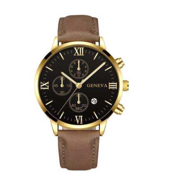 Stainless Steel Three-Eye Quartz Watch