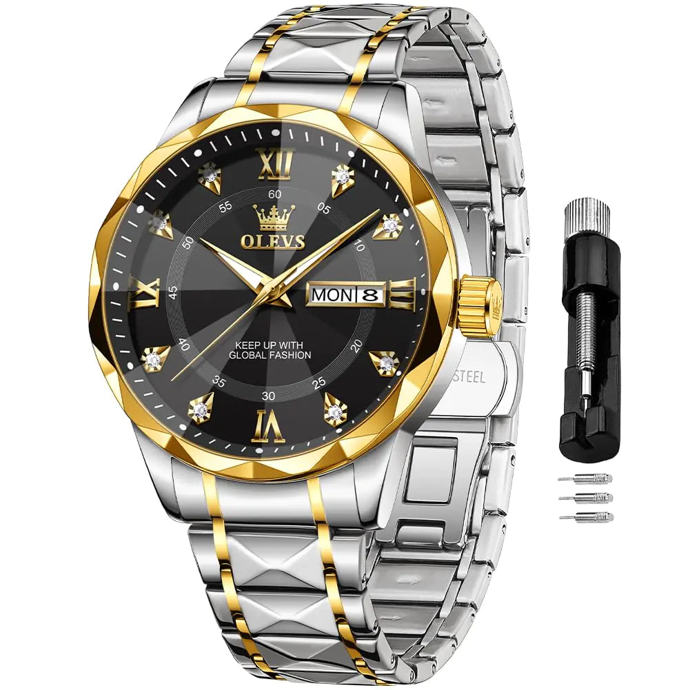 Two-Tone Black Men Watch